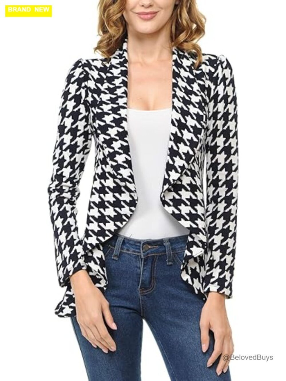 Classic Draped Open Front Lightweight Blazer Long Sleeve S-3XL